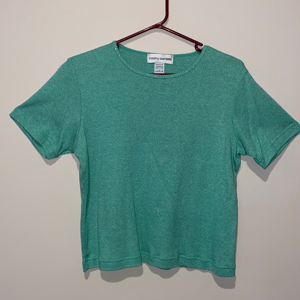 Cathy Daniels short sleeve shirt - green size Large